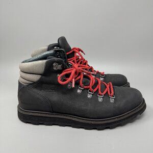 SOREL  Sz 9.5 Madson II Hiker WP Black Waterproof Leather Hiking Boots Outdoor
